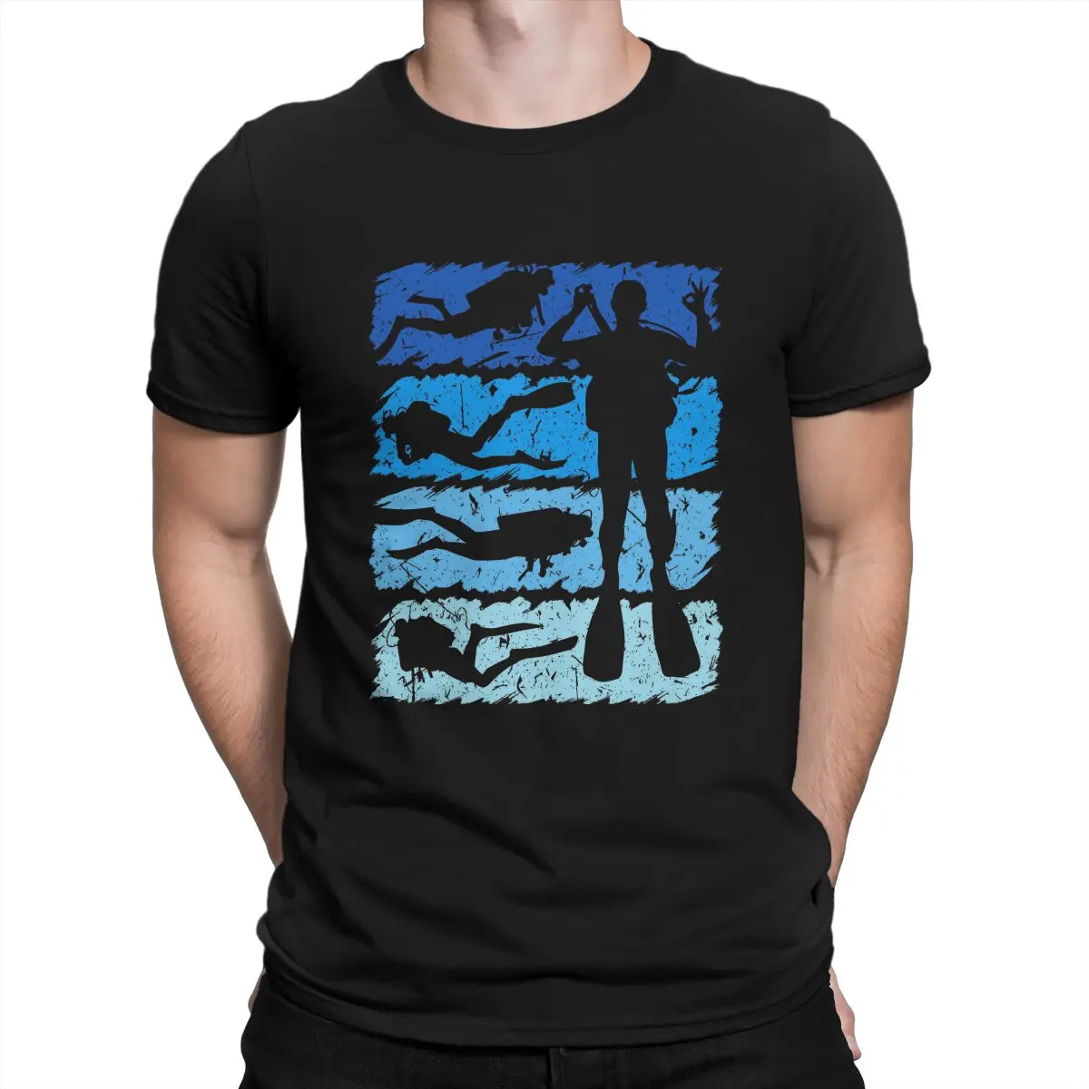 

Diving Creative TShirt for Men Scuba Diving Round Collar Pure Cotton T Shirt Personalize Gift Clothes Streetwear