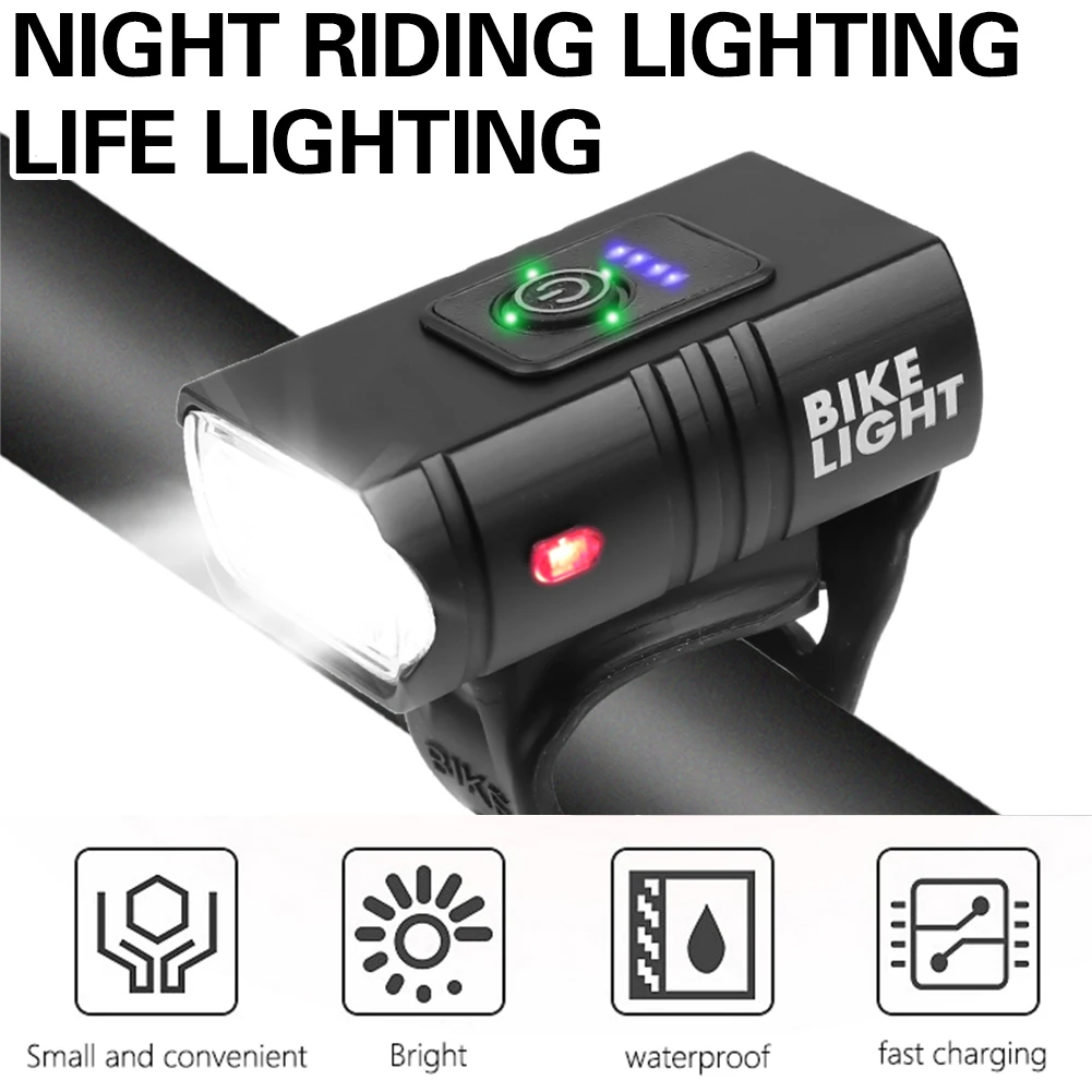 Aluminum Alloy LED Bike Front Lamp 10W 800LM 6 Modes Power Display Waterproof Cycling Equipment for Night Cycling Lighting