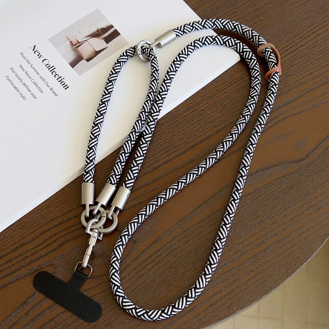 Versatile Dual-Use Lanyard and Cross-Body Strap Keychain in Solid Color for Mobile Device Holders