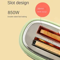 Retro Western Breakfast Bread Making Machine Multifunction 2 Slice Bread Toasters Wider Card Slot Design Machine for Bread 2