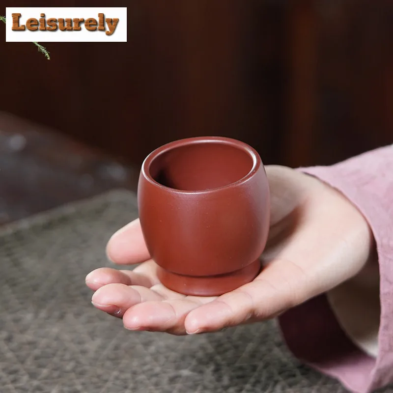 110ml Yixing Purple Clay Bamboo Teacup Traditional Tea Bowl Set Of Cups Tea-tasting Fragrance Cup Jianzhan Master Cups Teaware