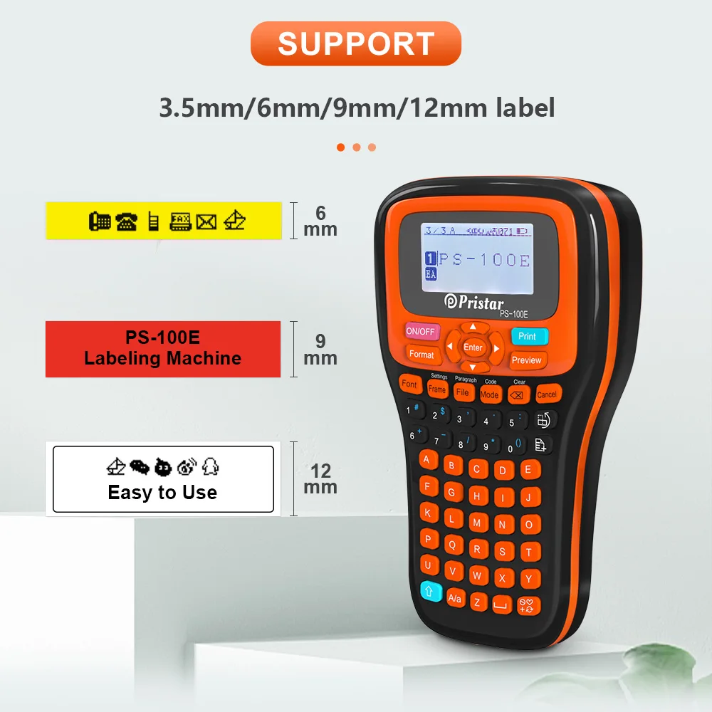 Fabricante de Etiquetas Portátil Ps100e Corte Automático Rotulagem Maching Substituir para o Irmão p Toque Etiqueta Impressora Tze231 Hse231 Fita da Etiqueta - Imagem 6