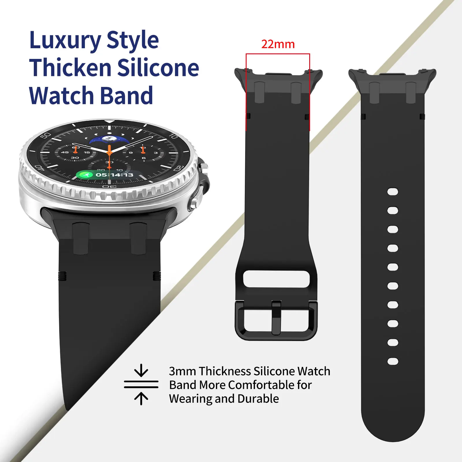 รูปสินค้า สายซิลิโคนและสแตนเลสสำหรับ Samsung Galaxy Watch 8