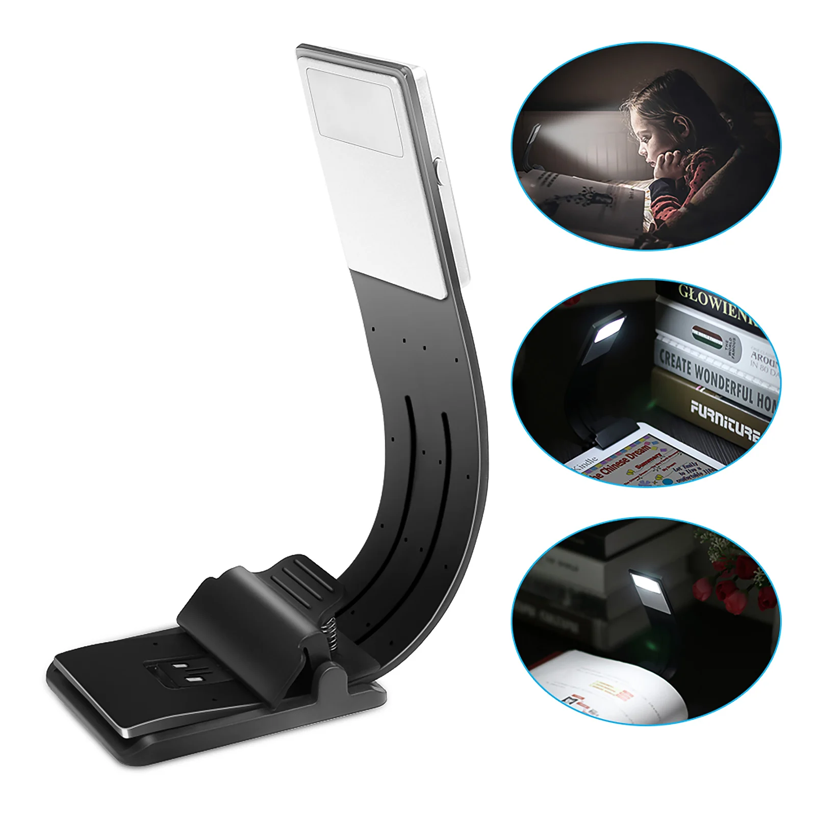 Светодиодные светильники для чтения книг с USB-зарядкой приглушаемая Складная