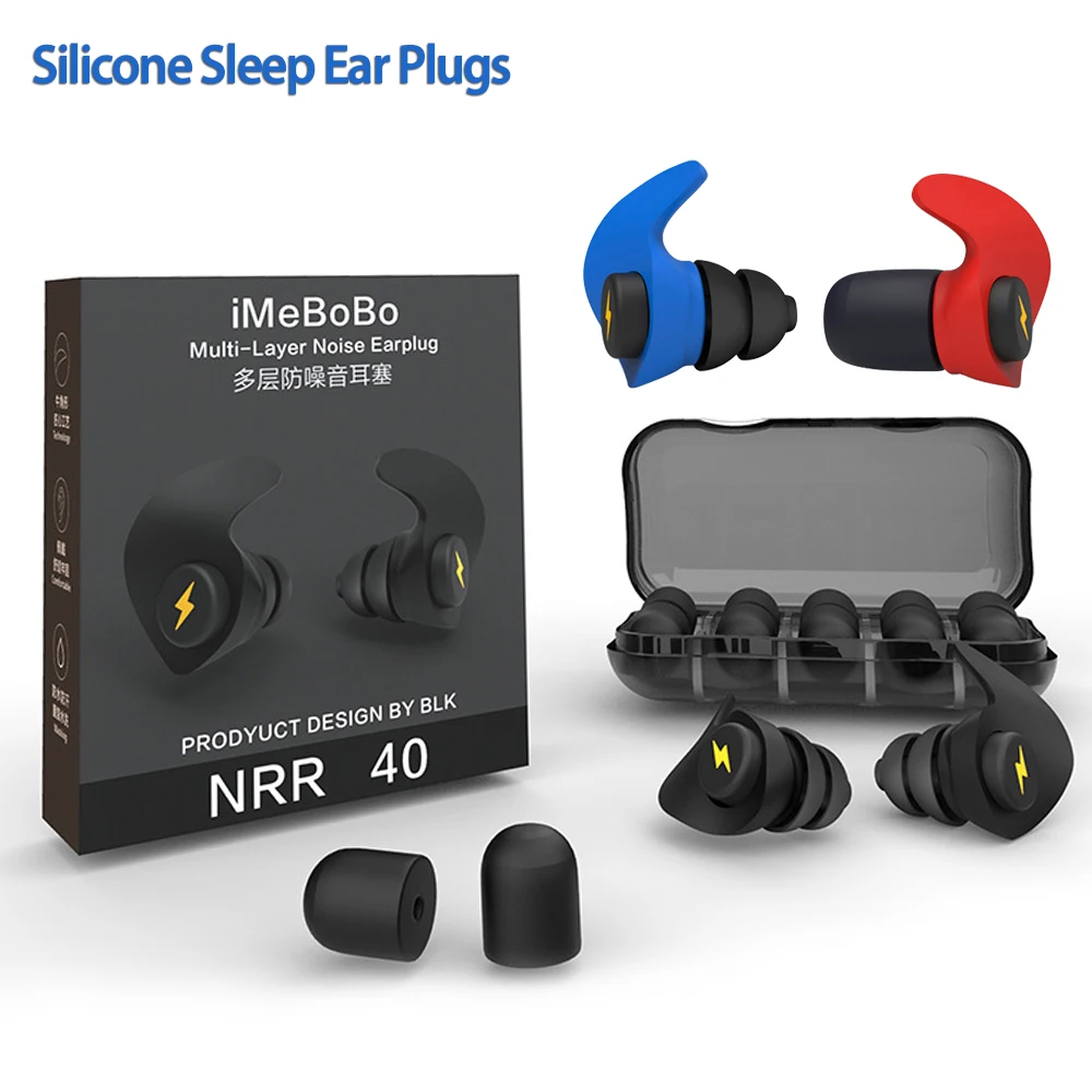 Ear Plugs Sleep Silicone Black Soundproof Tapones Oido Ruido Noise