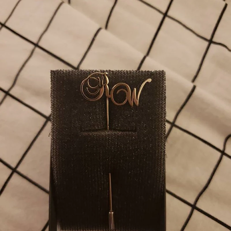 Louis Vuitton Gold Tone Initials Brooch