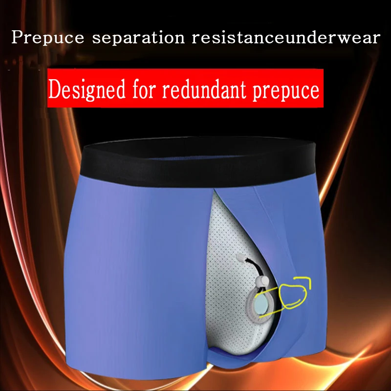 Separation Correction Underpants Men's Prepuce Too Long Ice Silk Friction Reduction Sensitive Grab Sex Gay Special Plus U-convex