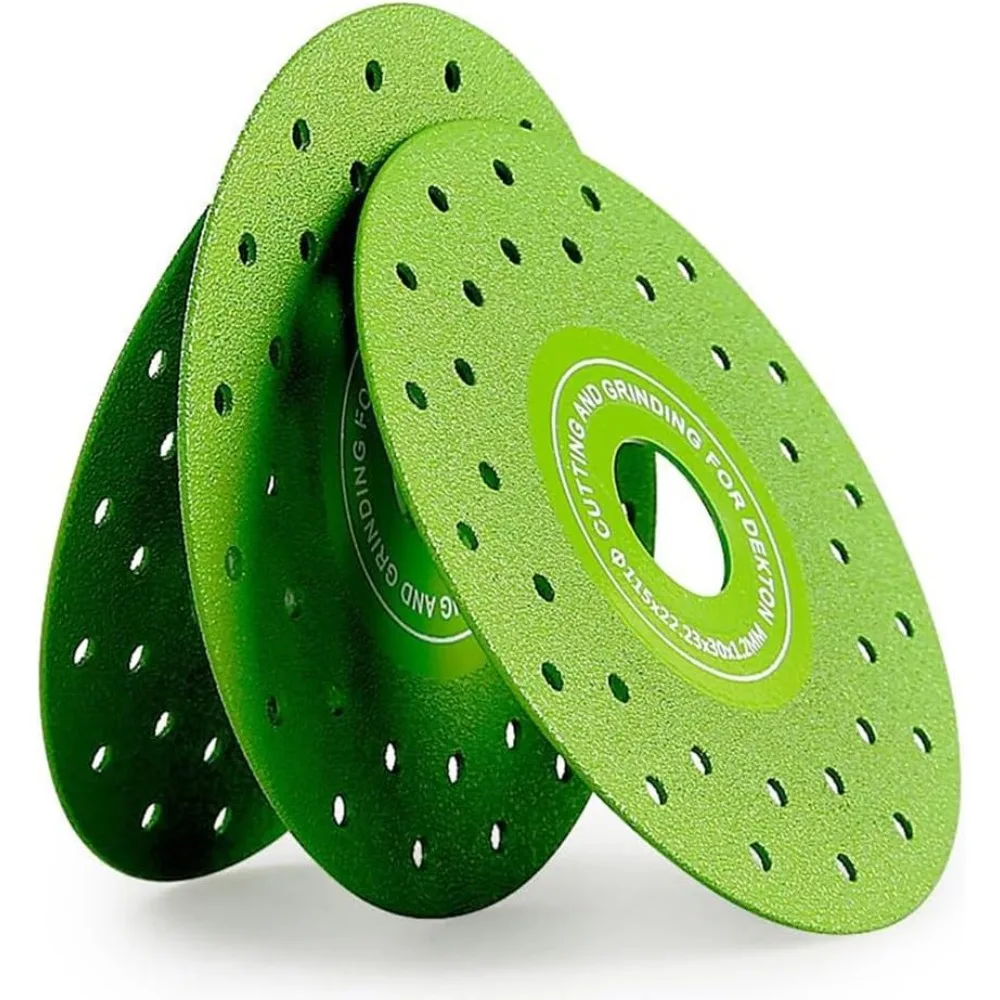3 Stück 115 mm verbesserte Steinplatten-Trennscheibe – flache Schleif-/Glasschnitt, diamantgefasste Sägeblätter
