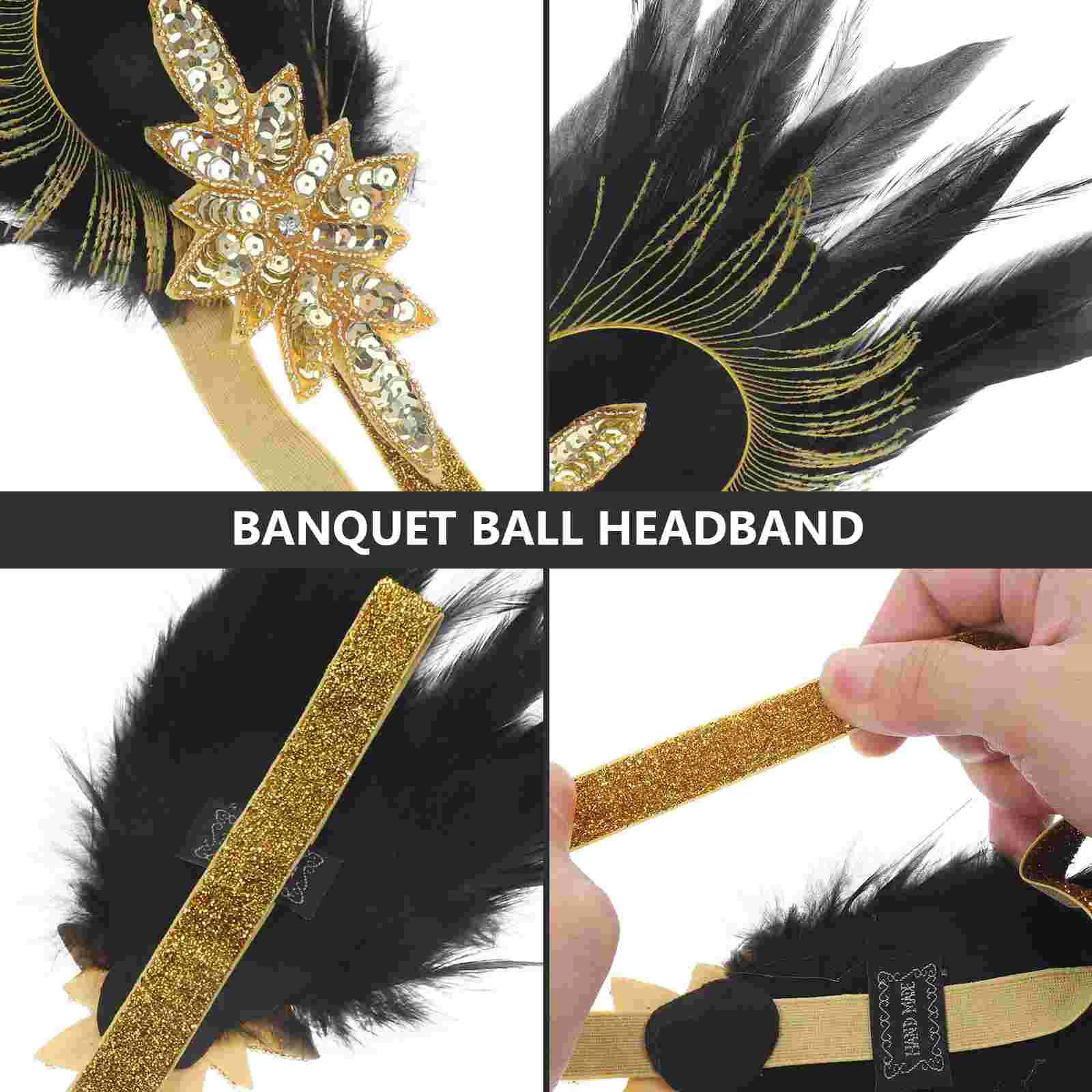 Roaring 20s Accessories for Women Wedding Feather Headband 1920 Headpieces Charm 1920s Miss 2