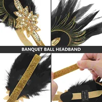 Roaring 20s Accessories for Women Wedding Feather Headband 1920 Headpieces Charm 1920s Miss 2