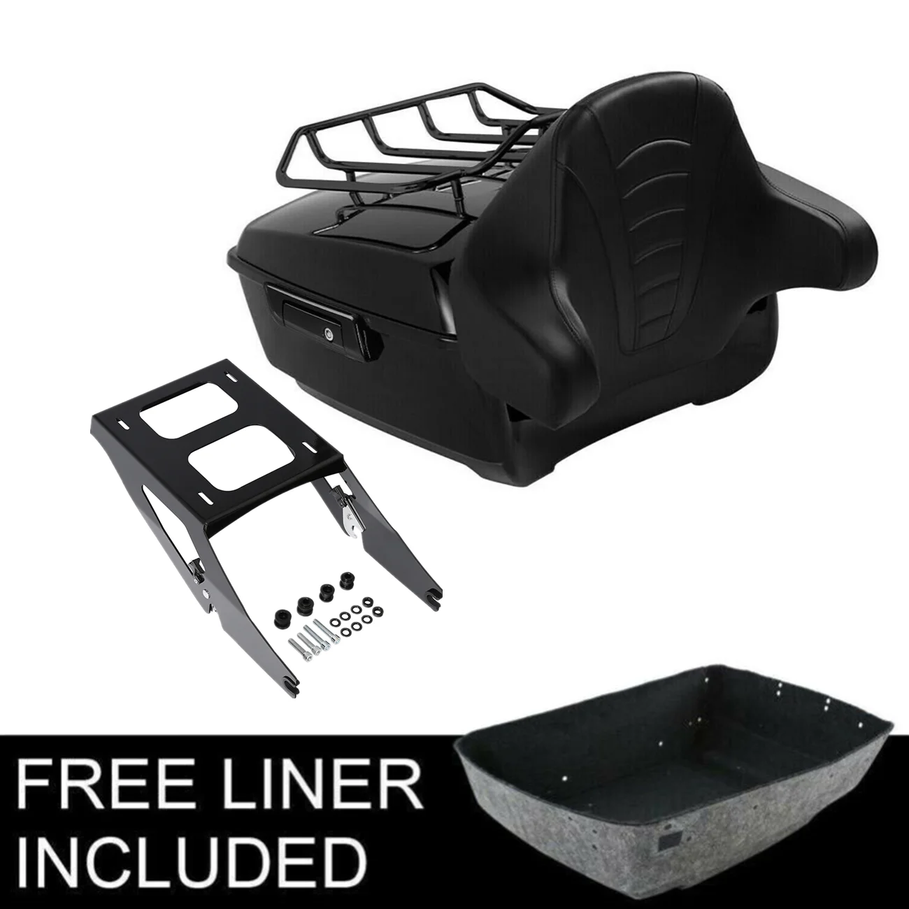 Moto King Pack Trunk 2 Up Rack Pad Per Harley Tour Pak Sport Glide Flsb 2018-2022