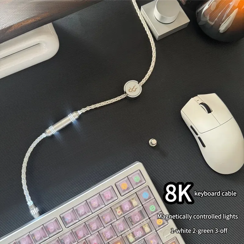 Premium Magnetic Switch 8-Strand Braided Keyboard Cable