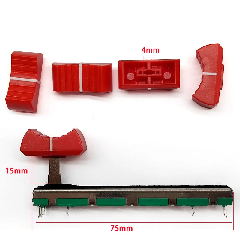 2Pcs Pioneer Potenziometro Scorrevole Push Rod B10K Pioneer Djm 400 500 600 Mixer Volume Push Rod Red Hat