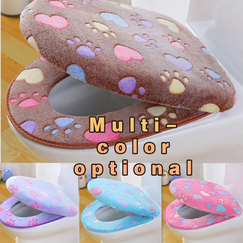 Thick Coral velvet luxury toilet Seat Cover Set soft Warm One / Two-piece toilet Case Waterproof Bathroom WC Cover