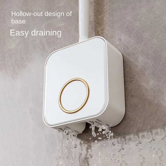 Könnyű Luxus Wc Kefe Háztartás Nélkül Nincs Halott Sarok Falra Szerelt Tisztító Készlet Fürdőszoba Műtárgy Mosószerszám - Image 4