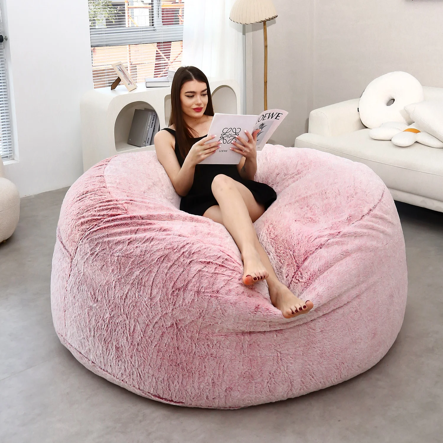 Dropshipping gaint 7ft Adults Bean Bag Chair Floor Corner Seat Comfy Velvet  Lazy Sofa Pouf Game Couch no Filling Beanbag - AliExpress