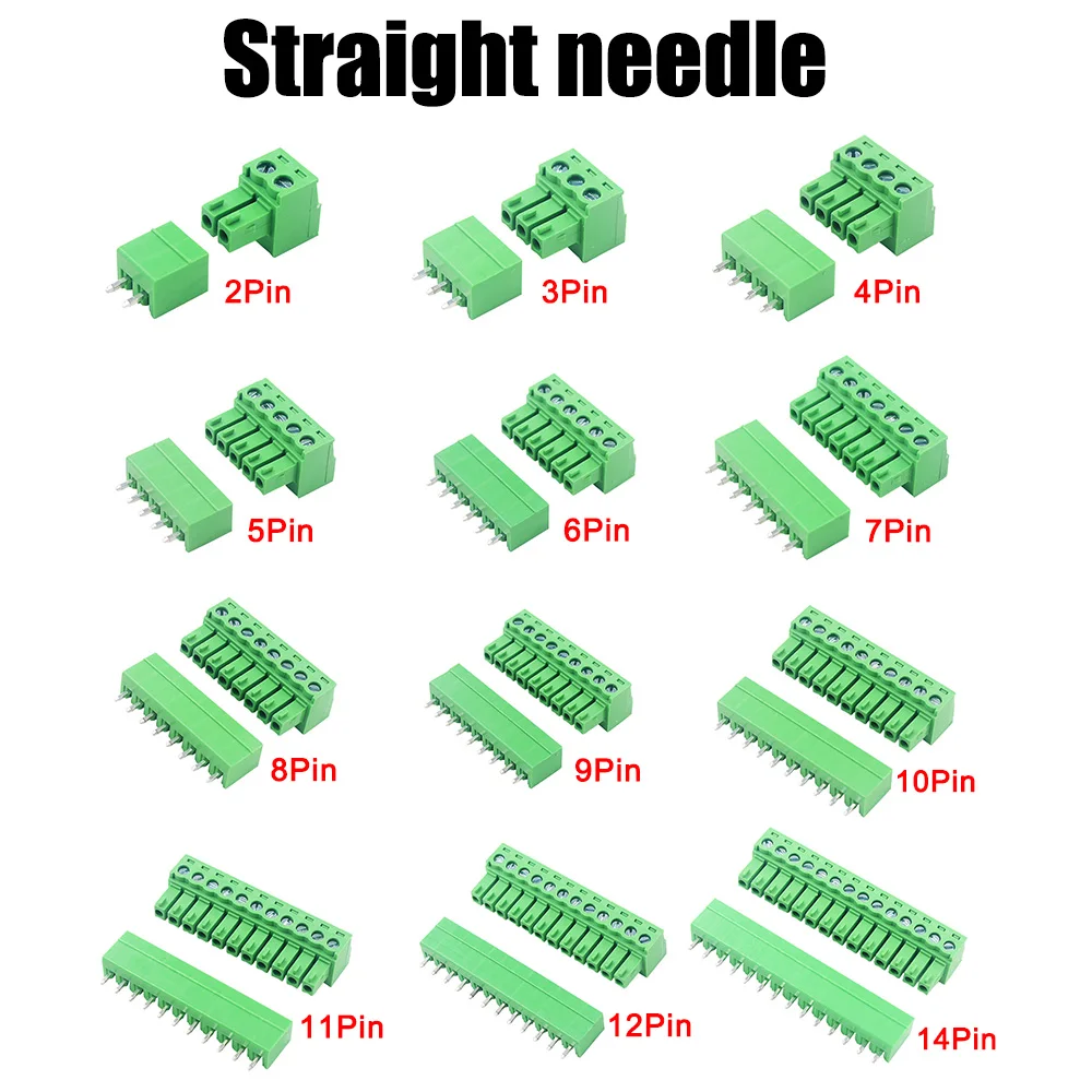 5Pair PCB Screw Terminal Block 15EDG KF2EDG 3.5mm 3.81mm 3.96mm 5.08mm 2-14Pin Male Plug Female Socket Pin Header Wire Connector