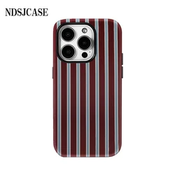 Luxury Double - Layer Back Cover with Blue White Stripes - iPhone 14 Plus (FLR - TS32223A1)