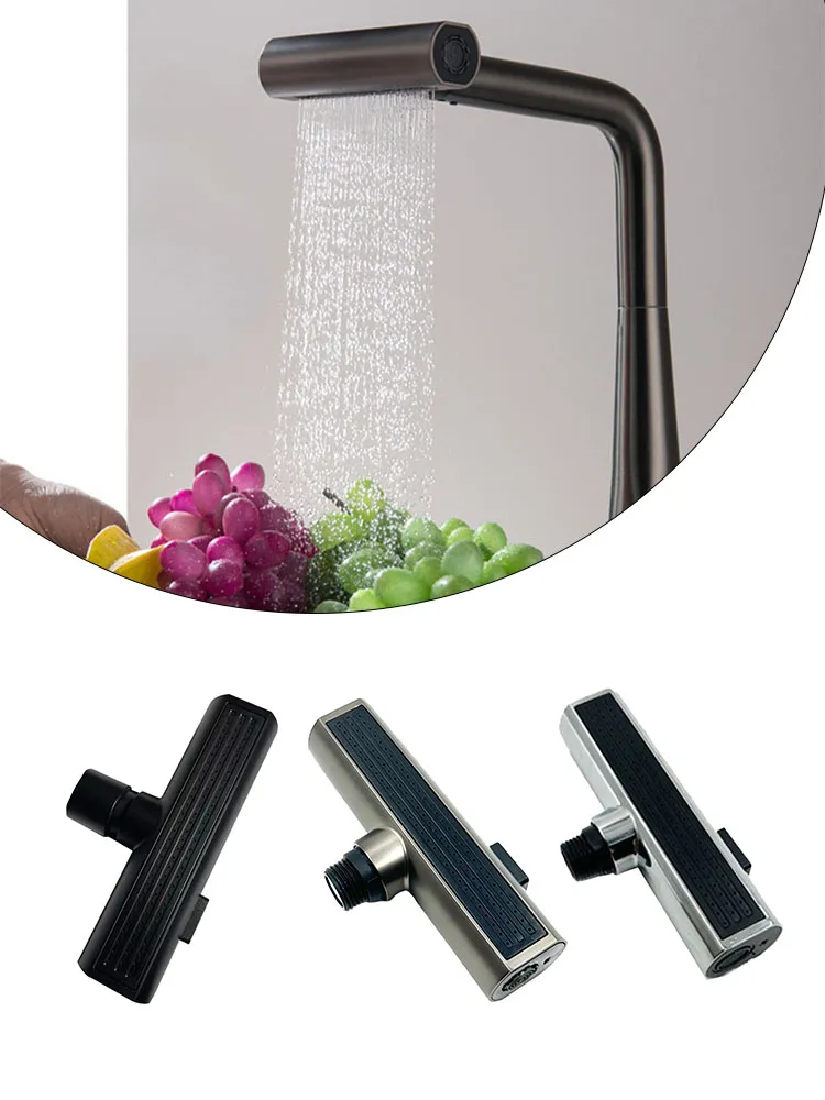 Kitchen Faucet 3-In-1 Pull-Out Faucet Waterfall Sprayer Head Sprayer Filter Diffuser Water Saving Nozzle Connector Mixer