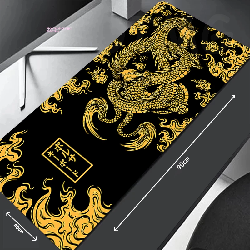 

Large Gaming Mousepads Chinese Dragon Mouse Pad Computer Mousepad Mouse Mat 90x40cm Desk Pads For PC Keyboard Mats Table Rug