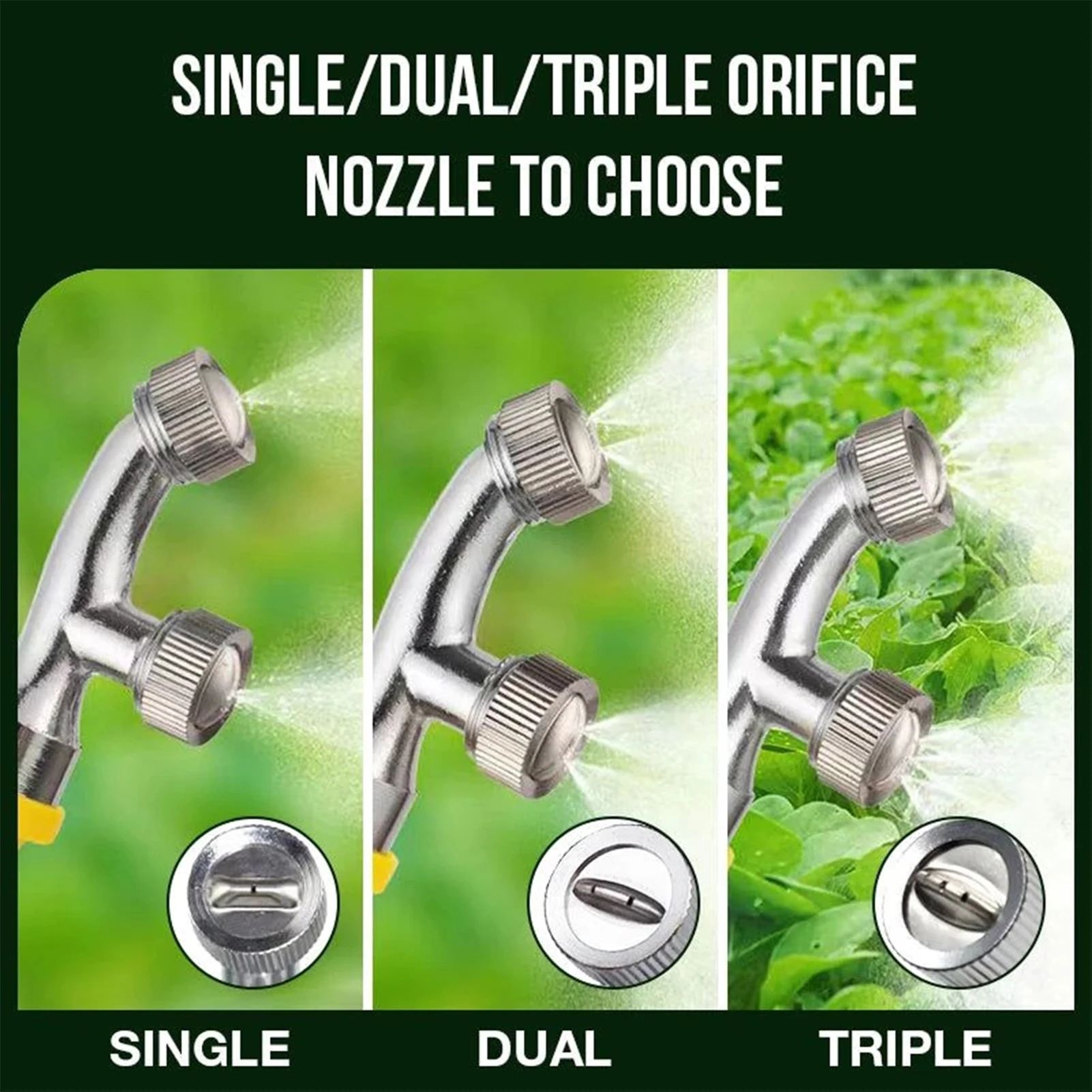 Agricultural Atomizing Sprayer Nozzle Single/Double/Three Holes Nozzle Head Garden Lawn Irrigation Pesticide Spraying Sprinkler