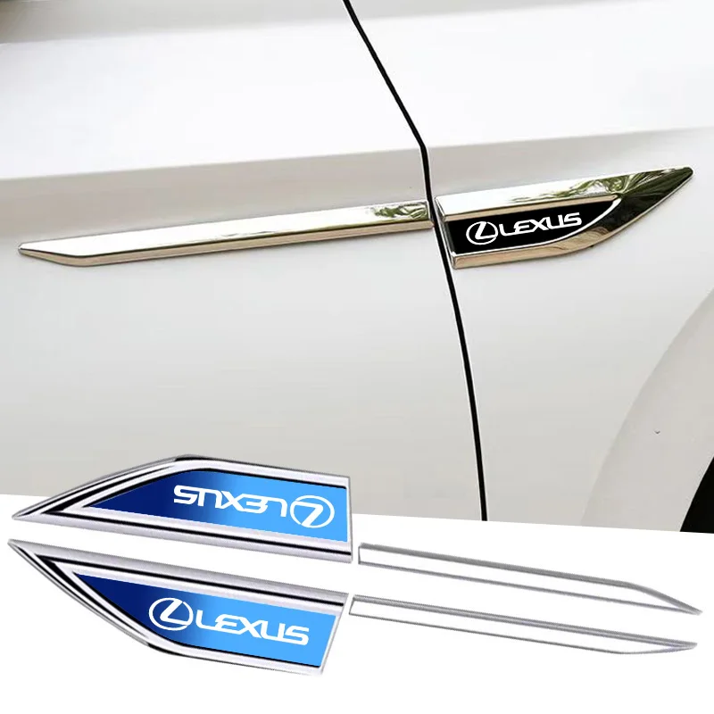 2Pcs Metal Stickers Car Fender Emblem Decals Auto Accessories For Lexus ...