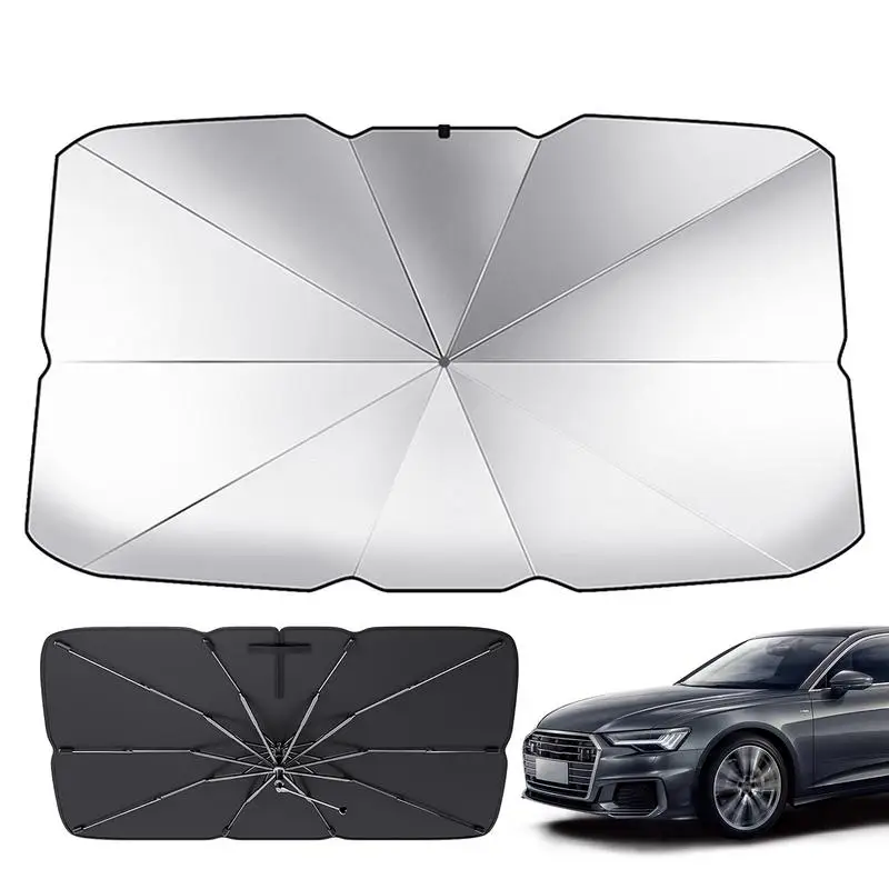 

Car Shield Sun Protector with Spring Structure Umbrella Edge Protect Sun Visor Windshield Auto Sun Shades Interior Accessory