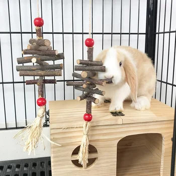 Apple Wood Hanging Chew Toy 1