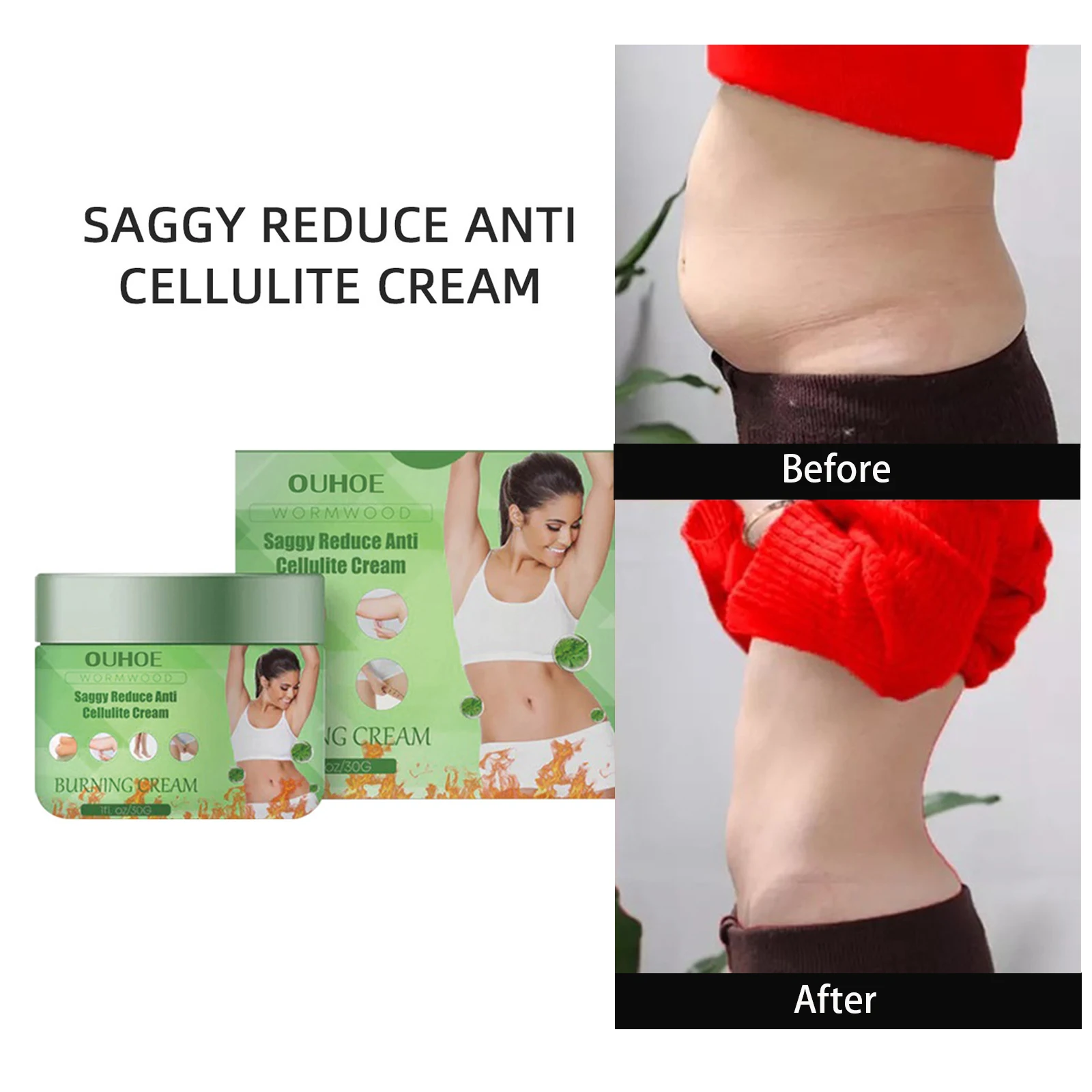 

Wormwood Body Burner Cream Fat Burning Abdomen Shrinking Body Firming Fat Burning Create Curve Reduction Leg Waist Weight Loss