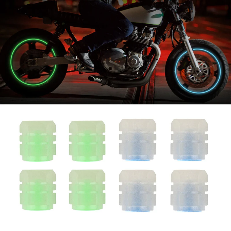 Valve Stem Caps Universal Glowing in Dark Fluorescent Car Tire Valve Caps Cover Fits Trucks Bikes Motorcycles Bicycles 4-16Pcs