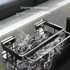1pc Kitchen Aluminium Sink Drain Rack Shelf Basket Organizer Kitchen Accessories SpongeStorage Faucet Holder Soap Drainer 3
