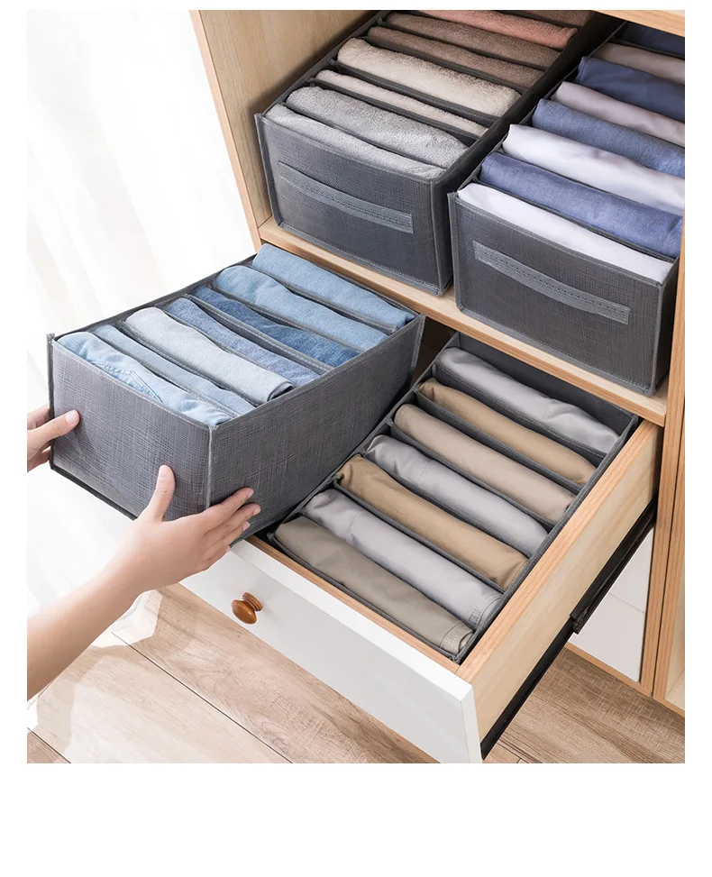 Organizer Cassetti Armadio Sprecenk - 2 Scatole Pieghevoli 9 Scomparti, Per Vestiti, Bianco