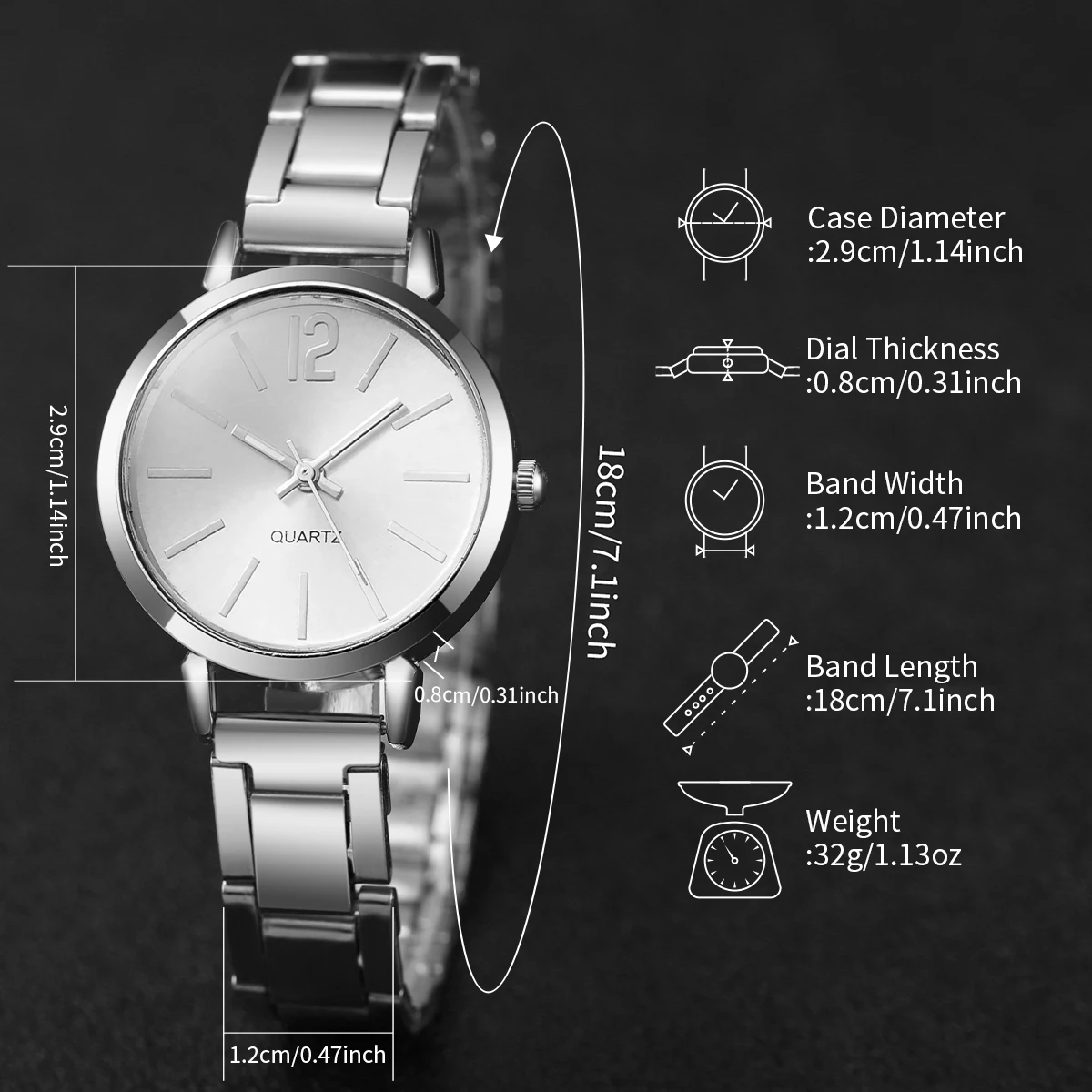 4pcs/set Women's Fashion Watch Set With Casual Style Small Dial Quartz Watch With Bracelet Set (Box Not Included) Gift For Girls 6