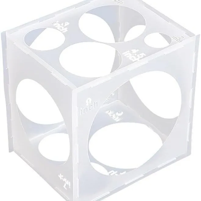 Tool for Balloon Decorations Arches Column Collapsible Plastic Sizer Box Cube Size Measurement