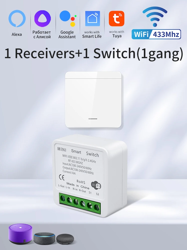 Tuya الذكية واي فاي التبديل RF 433MHz اللاسلكية مف...