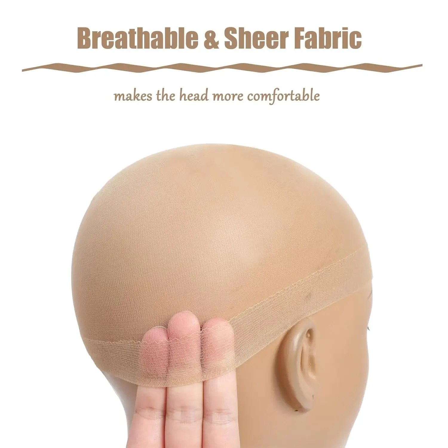 Wholesale  Wig Cap for Women Invisible Ultra-thin Stretchy Stocking Caps for Lace Front Wigs Sheer Wig Cap Thin Nylon Cap