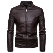 

PU Leather The New Spring and Autumn 2022 Men's Korean Version Slim-Fitting Stand-Up Jacket