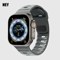 Enhanced Silicone Air Hole Sport Strap for 38mm 40mm 41mm (Deep Grey)