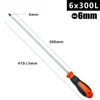 1/2pcs Extended Cross/Slotted Screwdriver 300mm 6mm Chromium Vanadium Alloy Steel Rubber Hand Tools Screwdriver Nutdrivers 2