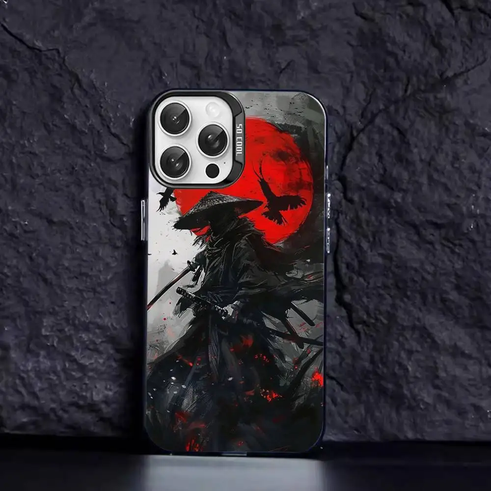 Ghost Face Samurai Matte Shockproof Phone Case - Japan-Inspired Anti-Fall Cover