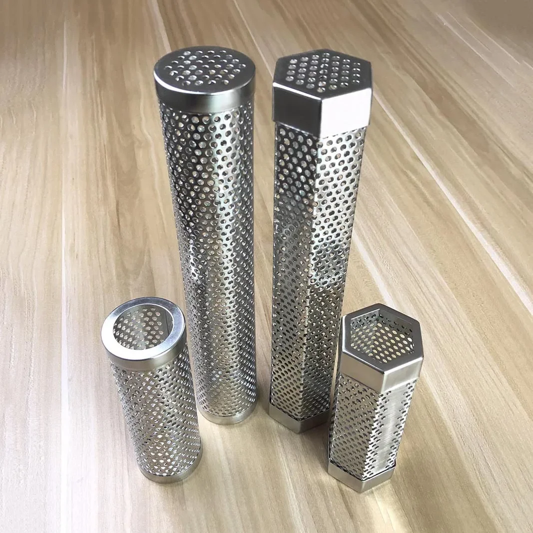 Stainless Steel Smoker Grill Tube Perforated Mesh Smoker Tube Filter Gadget Generator Pellet Smoking Accessories Tools