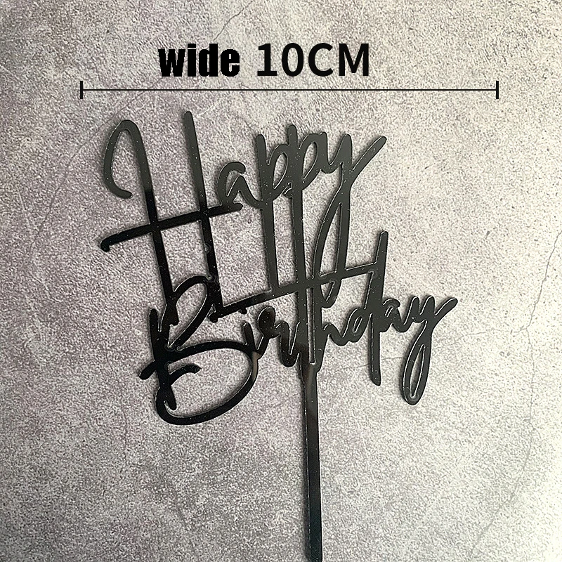 1 PCS Happy Birthday Cake Side Acrylic Decoration Anniversary Topper cake decorating tools