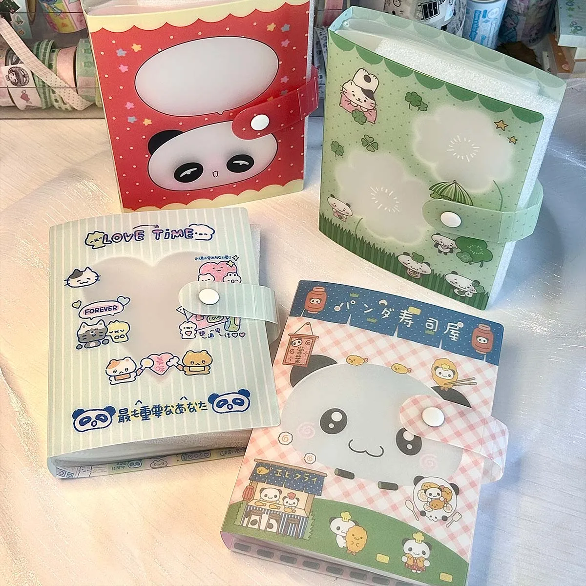 WAKAWAKA Kawaii Panda Theme Storage Album A6 Stitched Folder Cute Sticker Storage 40 Pages for Scrapbooking Material stickers scrapbooking supplies scrapbooking paper