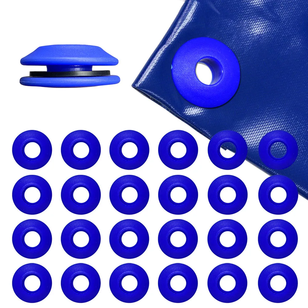 10/50PCS Plastic Eyelets Set Round Eyelets Tarpaulin Eyelets Solar Cover Pool For Repairing Tarpaulins And Securing Solar Covers