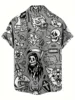 Skull Men'S Shirts Horror 3d Print Casual Hawaiian Shirts Man Retro Shirt For Man Street Button Short Sleeves Lapel Clothes 2024 3