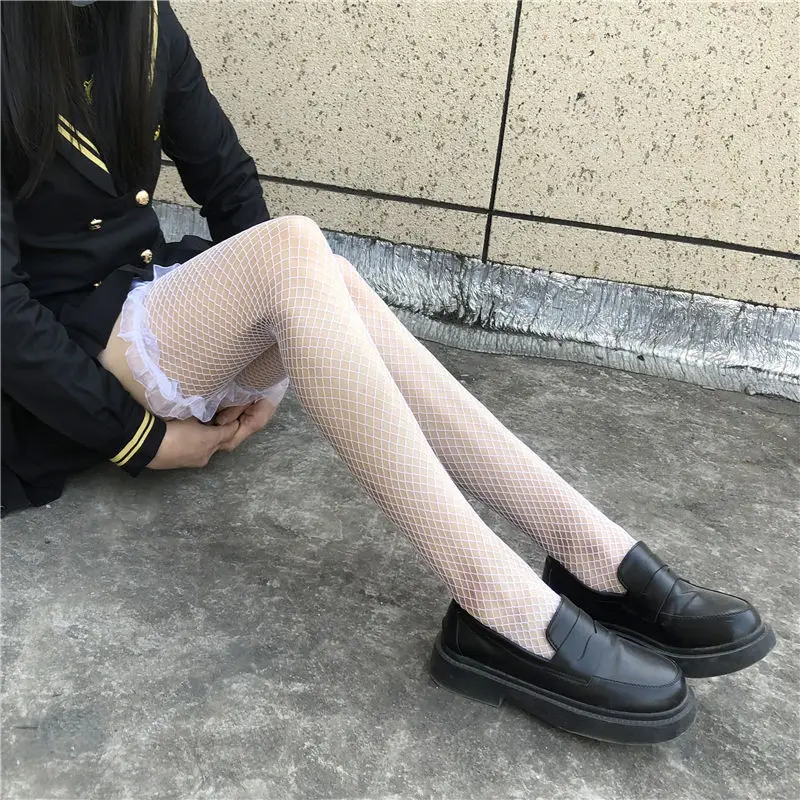 Women Sexy Lace Fishnet Hollow Out Body Stockings Thigh High Over Knee Nylon Long Socks Hosiery Anime Lolita Transparent Gauze