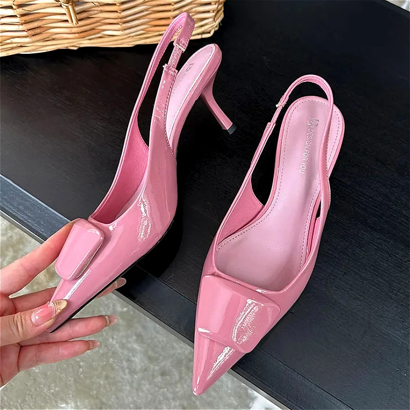 Fashion Design Pointed Toe Slingbacks High Heels Female Elegant Party Dress Wedding Shoes Brand Sandals Women Zapatos De Mujer