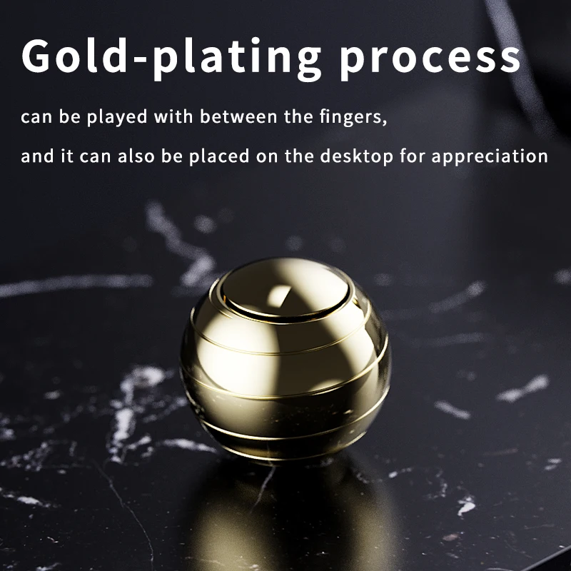 Fidget Toys Anti Stress Toys EDC Finger Decompression Metal Desktop Gyroscope Finger Stress-Relieving Toy Visual Fidget Spinner Children's Gift