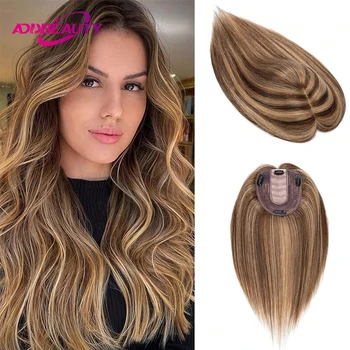 Parrucchino da donna Parrucche per capelli umani fatte a macchina in pizzo svizzero Estensione brasiliana dei capelli 3x8 Sistema di capelli superiori in seta Attaccatura naturale Marrone
