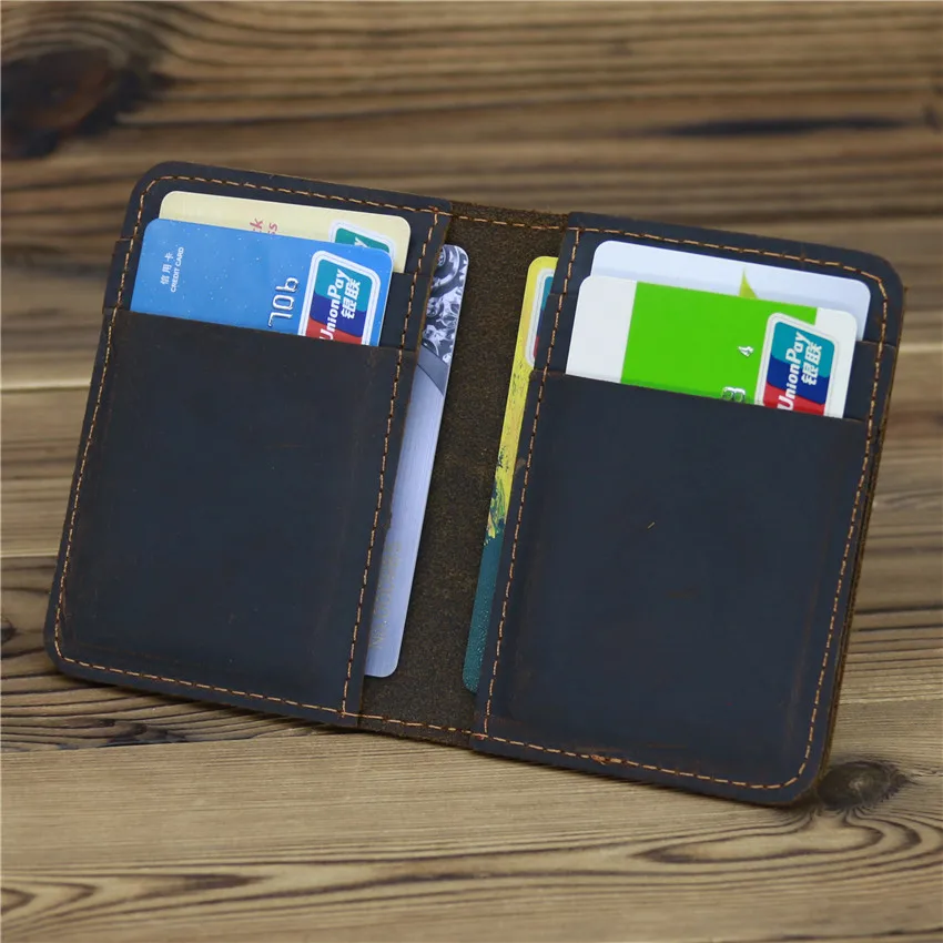 Vintage Real Leather Cowhide Card Holder and Cash Case